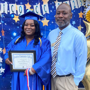 VP Jamie Gibbs with Rochelle Meadows