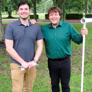 Environmental Instructor, Brandon Hill with President Zac Schnell