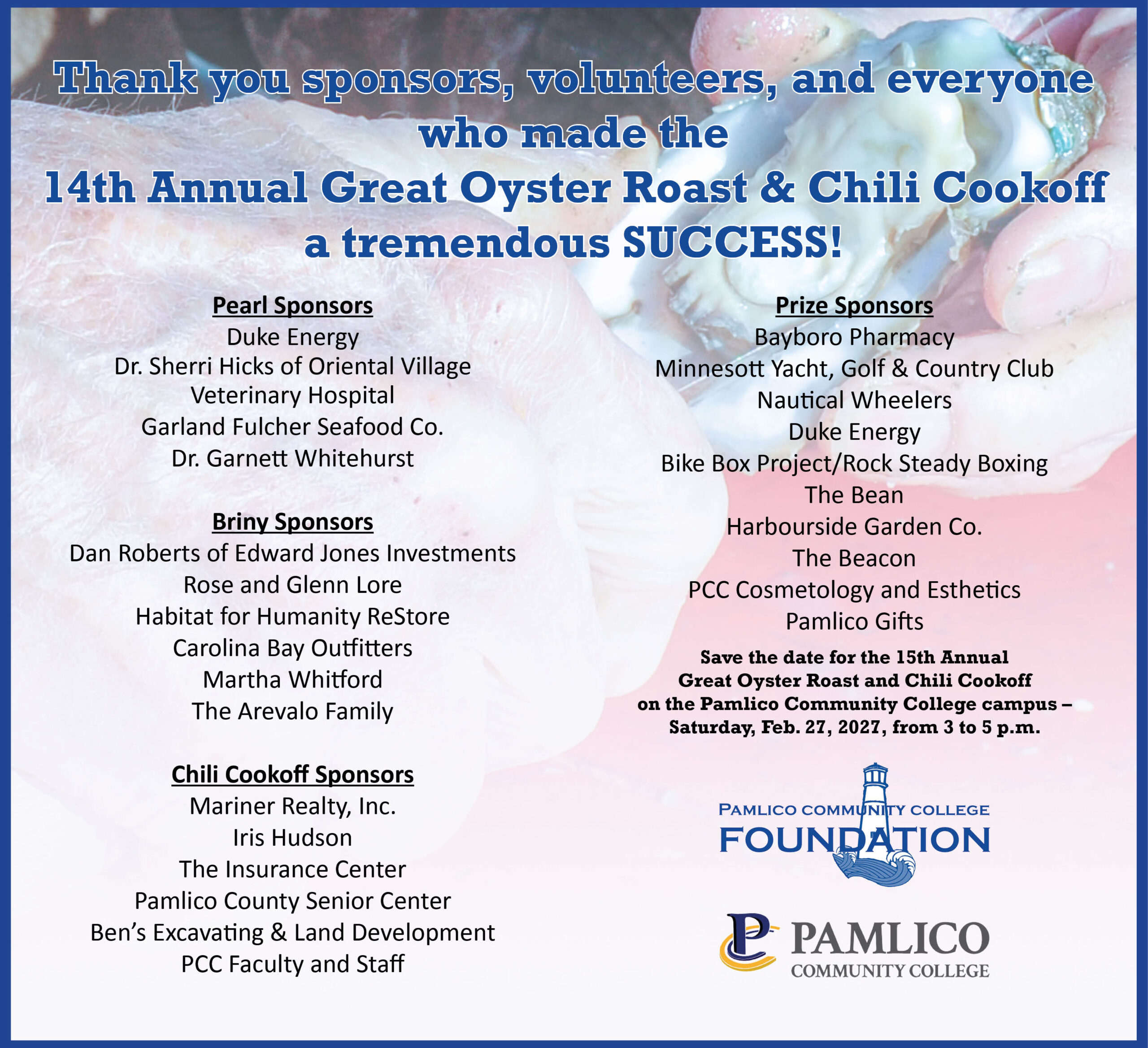 Thank you to golf tournament sponsors